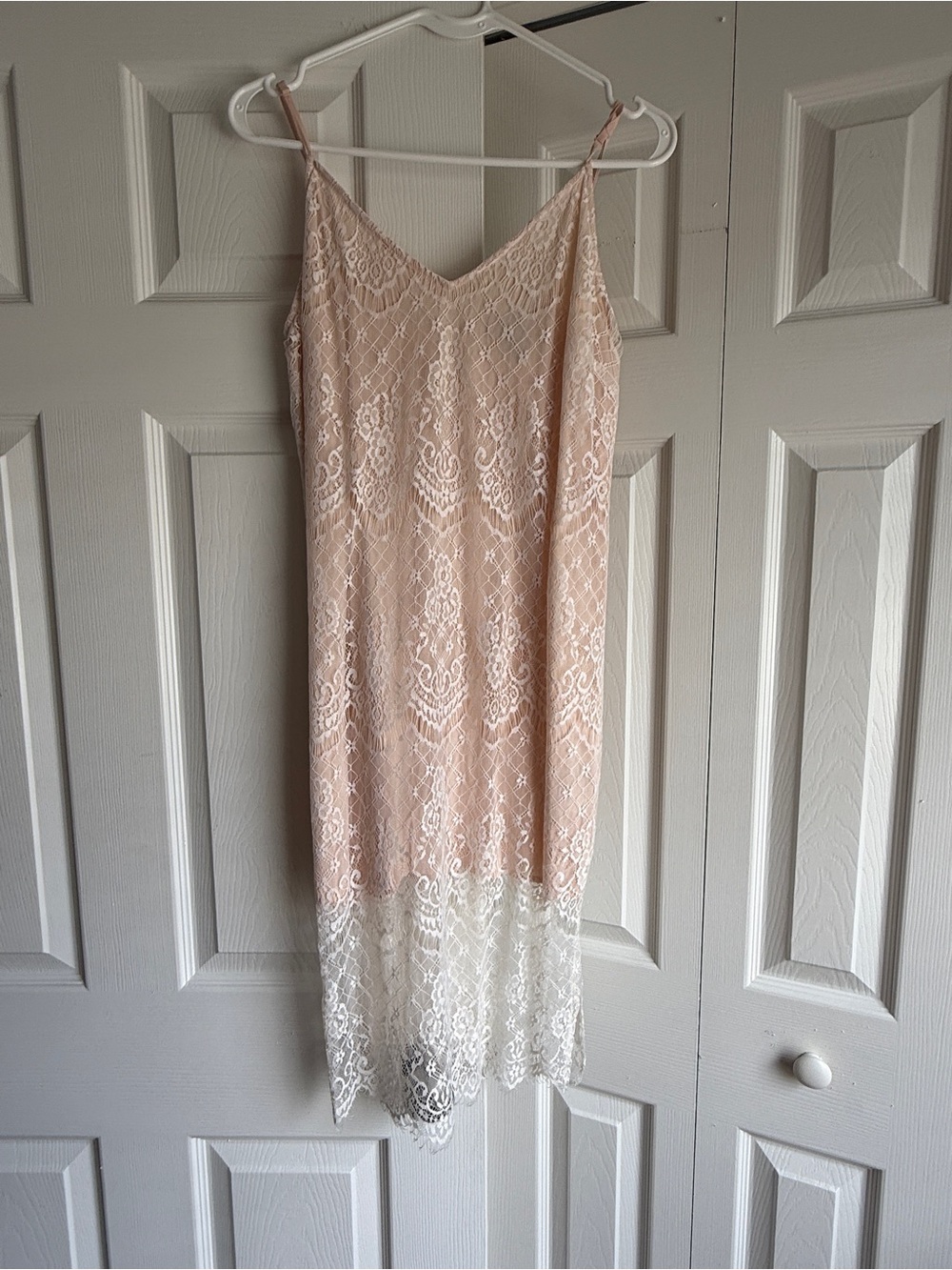 Forever 21 pink Slip Dress in Blush and White